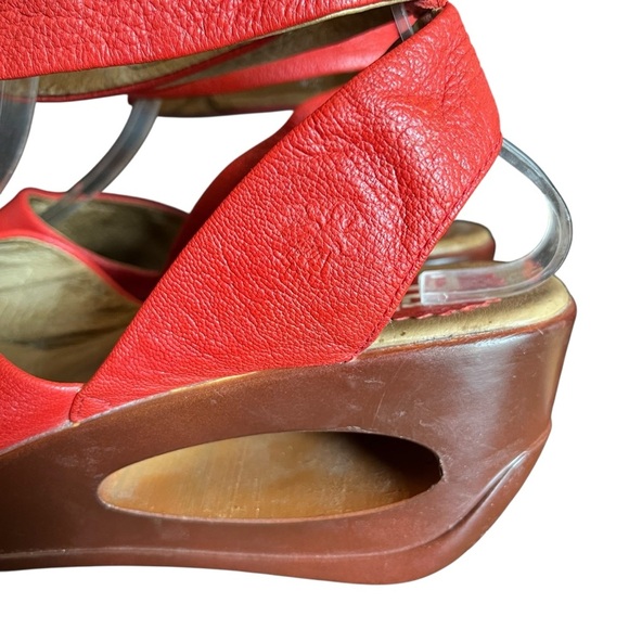 Fly London Red Leather Hert Sandals Women’s EU 41 / US 10.5 - Picture 10 of 15